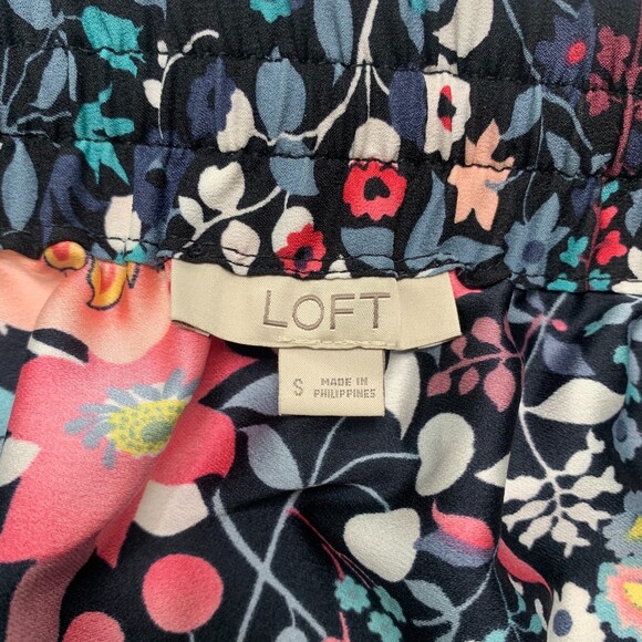 LOFT floral drawstring waist summer skirt size small - Picture 4 of 6